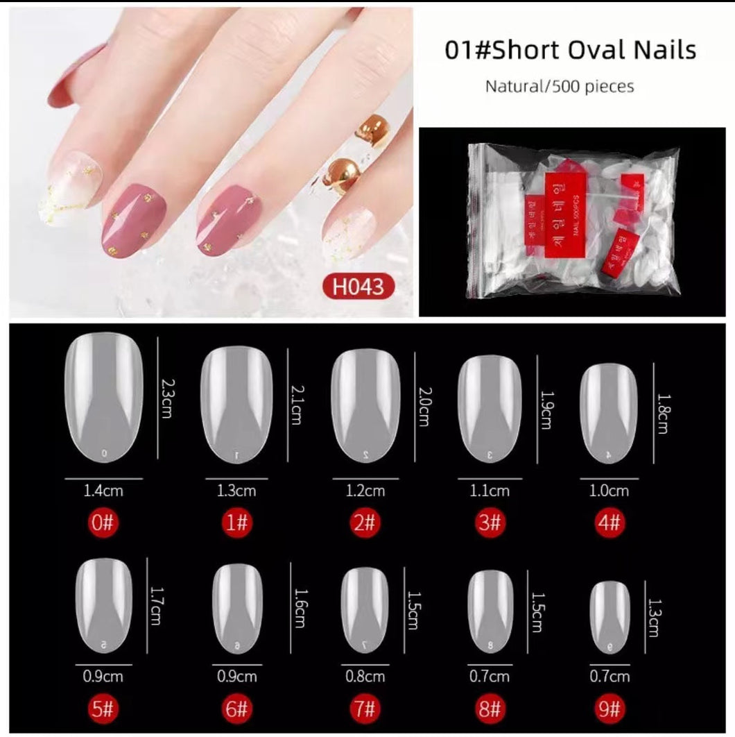 500pcs Pack Nail Tips For Manicure Extension : H043